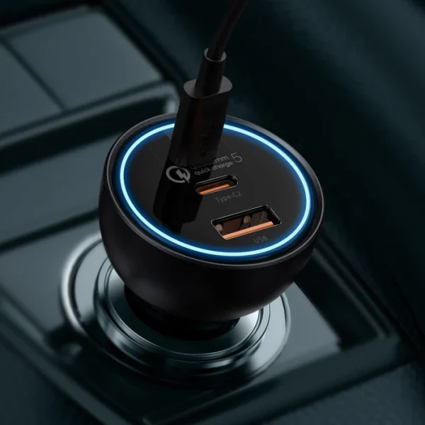 Baseus Car Charger 160W Qualcomm® Quick Charge™ 5 Technology 2C+U With 100w Type-C Cable  TZCCZM-0G - Image 5