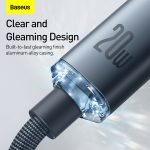 Baseus Crystal Shine Series 20W Fast Charging Type-C to Lightning 1.2m Data Cable Black CAJY000201 - Image 2