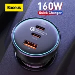 Baseus Car Charger 160W Qualcomm® Quick Charge™ 5 Technology 2C+U With 100w Type-C Cable  TZCCZM-0G - Image 2