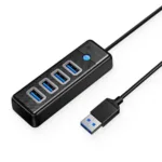 Orico Hub 4in1 USB-A To 4x USB3.0 4-Port Hub PW4U-U3-015-BK-EP 15cm  black - Image 4