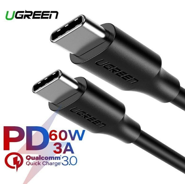 50996 UGREEN Cable Type-c To Type-C Short Cable For Power Bank Laptop Mobile  0.5m  PD 60W QC3.0 Fast Charging 50996 - Image 1