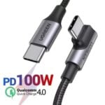 Ugreen Cable 100W Type-C to Type-C ELBOW Gaming Fast Charging Cable  Nylon Braided 1M  70643 - Image 2