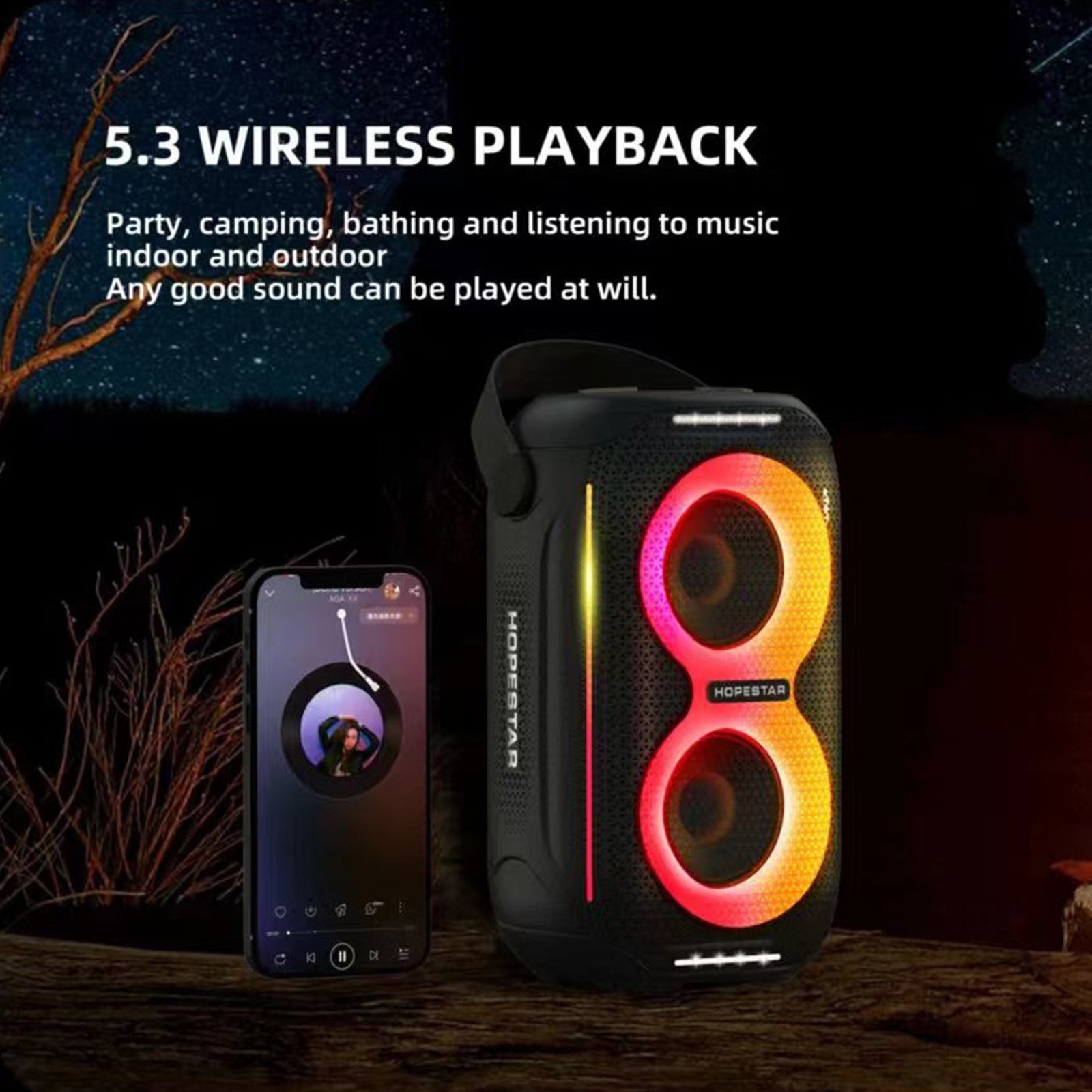 HOPESTAR speaker party200 mini portable RGB light speaker