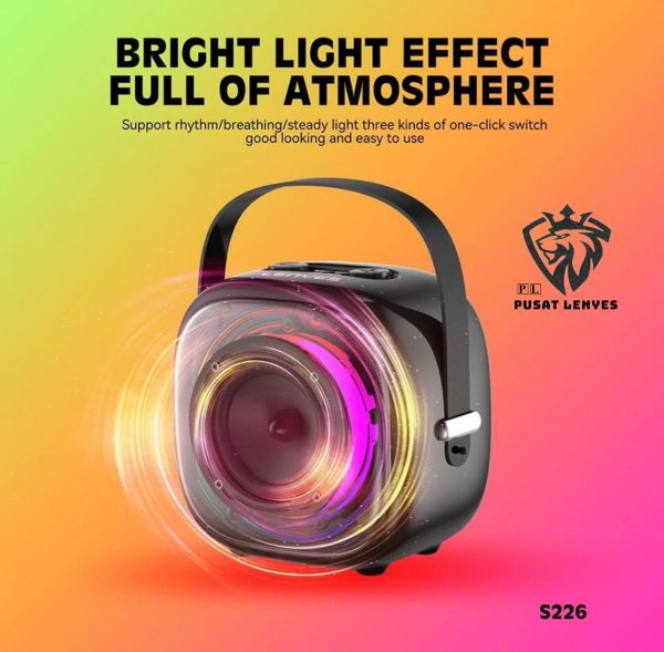 Lenyes Wireless Speaker and Microphone S226 KTV RGB LED Light