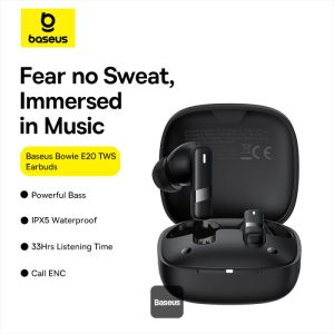 Baseus E20 TWS True Wireless Earphone 33hrs Playing Time Cluster Black