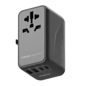 Momax 1-World Travel Adapter UA10 100W GaN 4 ports + AC