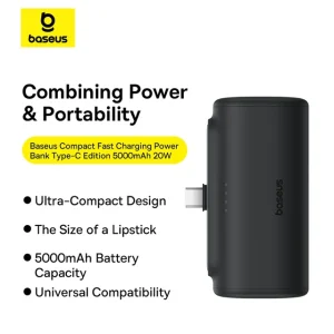 Baseus Power Bank 5000mAh Compact Type-C Edition 20W For Iphone 15 Series