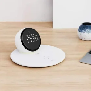 WiWU Wi-W017 Clock 5 in1 Wireless Charging Bluetooth Speaker Night Light