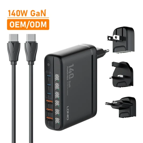 LDNIO A6140C GaN 140W Travel Charger with Smart IC Technology