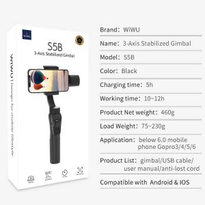 Wiwu 3-axis S5b Gimbal Stabilizer Compatible with smartphones