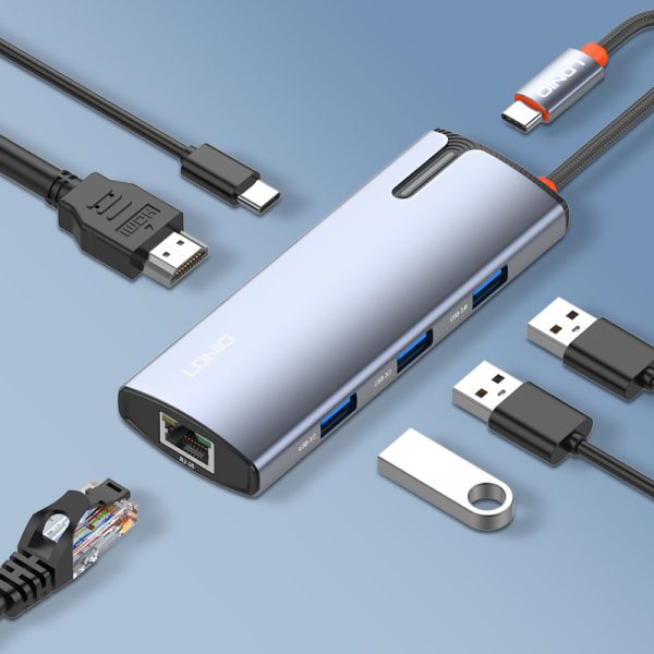 LDNIO Type C DS-16H 6-in-1 Hub Adapter