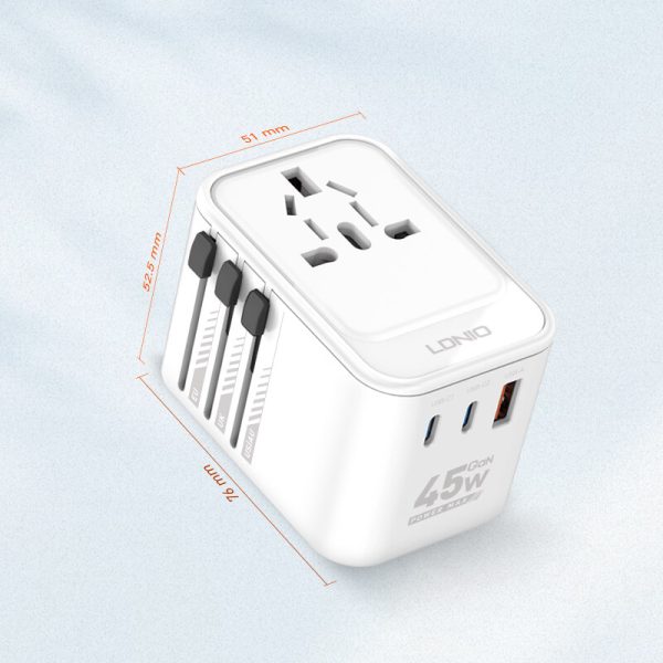 LDNIO Z8 45W GaN Travel Adapter with Compact design
