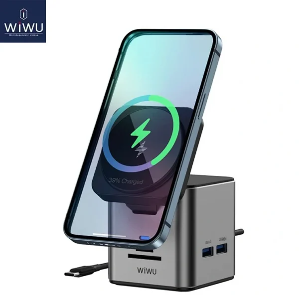 WIWU Wi-W025 Cube Hub 9-in-1 Multi-Port Docking Station Hub Adapter