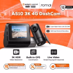 70mai  Dash Cam A510 4G Dual Channel Dash Camera front & back Set - 1 Year Replacement Warranty