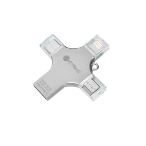 Coteetci 4-in-1 Zinc Alloy iUSB USB Flash Drive for Multi-Device Compatibility