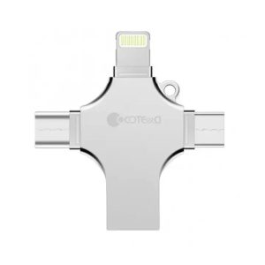 Coteetci 4-in-1 Zinc Alloy iUSB USB Flash Drive for Multi-Device Compatibility