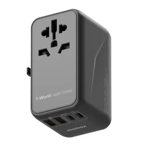 Momax 1-World UA10 100W AC Travel Adapter GaN 4 ports