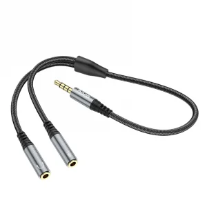 Hoco UPA21 2 in 1 Male to 3.5mm Female Headset Audio Adapter Cable