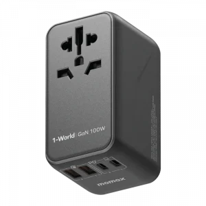 Momax 1-World UA10D 100W GaN 4 ports + AC Travel Adapter