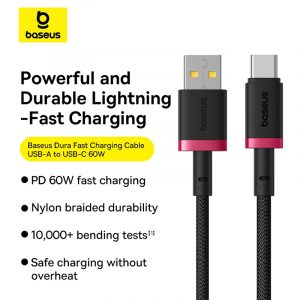 Baseus Cable Usb to Type-c 60W Dura series Fast Charging Data Cable P10377802U01-01