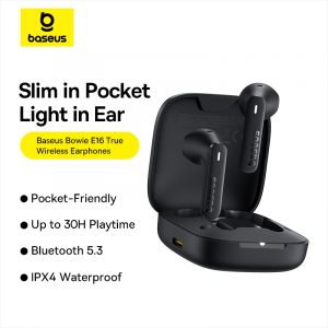 Baseus TWS E16 30Hr Playtime Earphone IPX4 Waterproof A00061900113-01 Black