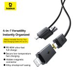 Baseus Versatile Two-for-Two Fast Charging Cable U+C to C+L 60W 0.6m Cosmic Black P10383000121-00