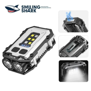 Smiling Shark Key Chain TIP0019 COB Portable Magnet Light Waterproof Rechargeable Work Lamp