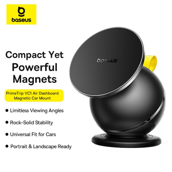 Baseus Magnetic Car Holder  PrimeTrip VC1 Air Dashboard Magnetic Rotating Car Mount Cosmic Black C0013901 - Image 1