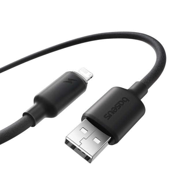 Baseus Cable Foamed Silicone Fast Charging Data Cable USB-A To Lightning for Iphone 1M 14 13 12 11 X 8 7 Series E0426900 - Image 1