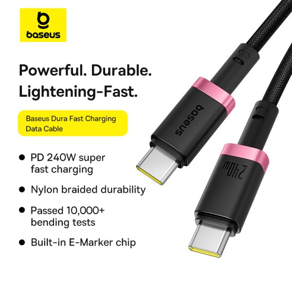 Baseus PD 240W Cable Dura Series braided For Macbook Laptop Iphone Samsung Pixel P10377803U03-01 - Image 1