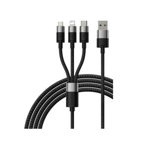 Baseus Short Cable StarSpeed 3in1 Fast Charging Data Cable USB to Micro Type-C Lightning 3.5A 0.6m Black P10319900111-00