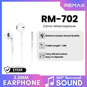 REMAX - RM-702 3.5mm Wired Earphone - White