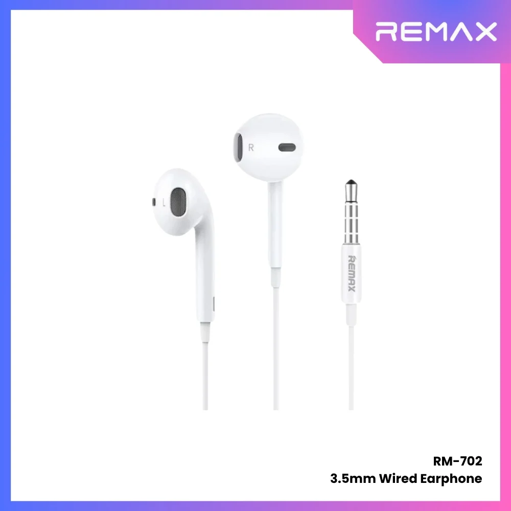 REMAX - RM-702 3.5mm Wired Earphone - White REMAX - RM-702 3.5mm Wired Earphone - White