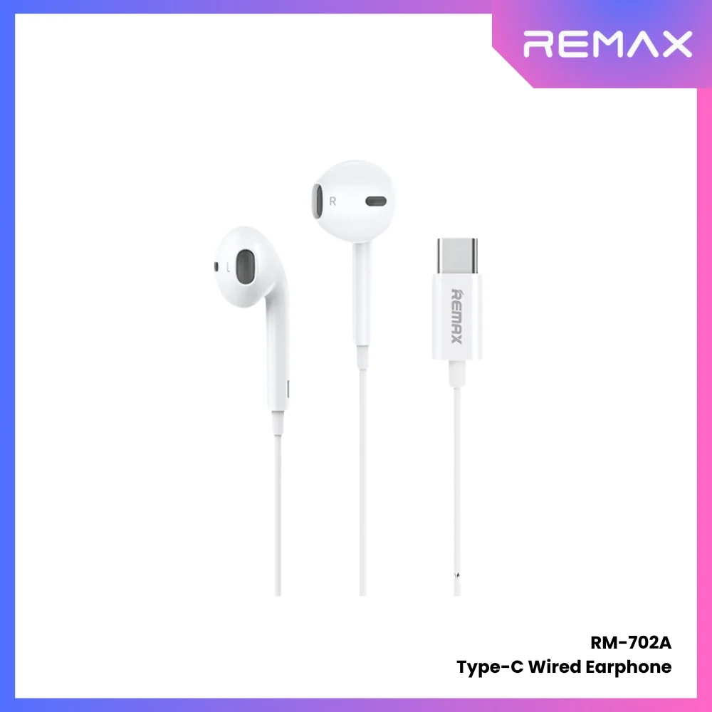 REMAX - RM-702A Type-C Wired Earphone - White REMAX - RM-702A Type-C Wired Earphone - White