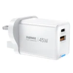 REMAX CA05 45W GaN Fast Charger USB-C USB-A Dual Port Power Adapter - UK Plug