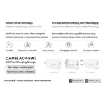 REMAX CA05 45W GaN Fast Charger USB-C USB-A Dual Port Power Adapter - UK Plug - Image 3