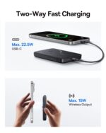 Baseus Wireless power Bank QI2 EnerFill  Fm12  Magnetic Power Bank 10000mAh 22.5W Cosmic Black With Type-c Cable -E0028500 - Image 4