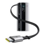 {Premium } Baseus EnerGeek GR11 Power Bank with Retractable Cable 20000mAh 145W NATURAL TITANIUM E0027B02 - Image 2