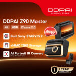 DDPAI Z90 Master Dual 4K Front & Back 4g Supported Dash Camera With Built-in 128GB Memory - 1 Year Replacement Warranty