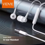 VIDVIE HS653 In-Ear 3.5MM Wired Earphone White -3 Months Warranty